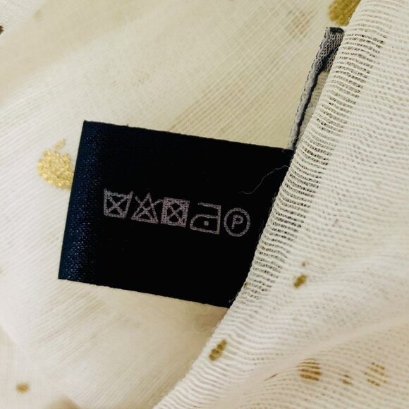 RANDI & WILL Wool Silk Scarf Stole Gold Paint Splatter Made In India NWOT - Picture 4 of 4